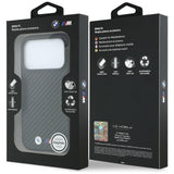 BMW iPhone 18 Pro Skal M Carbon Metal Logo Svart