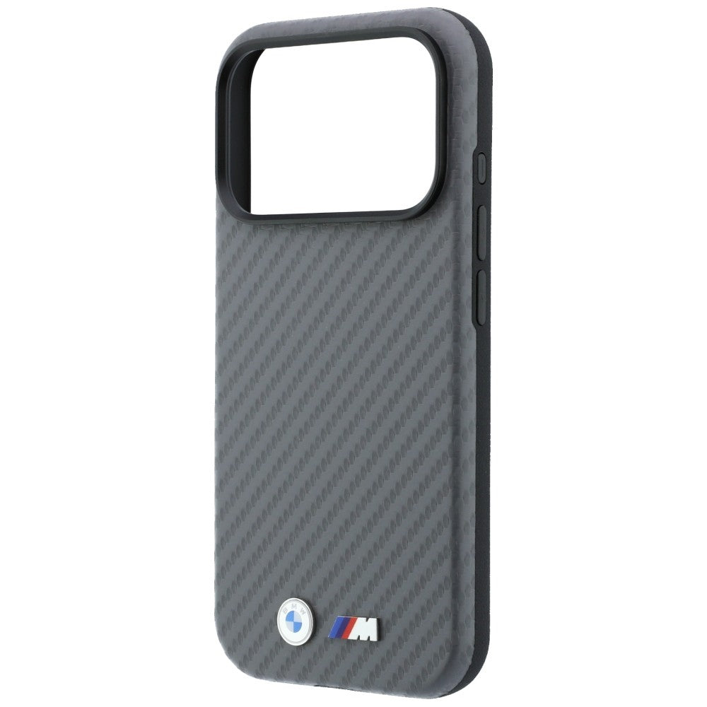 BMW iPhone 18 Pro Skal M Carbon Metal Logo Grå