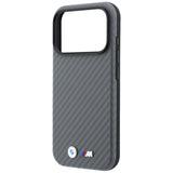 BMW iPhone 18 Pro Skal M Carbon Metal Logo Grå