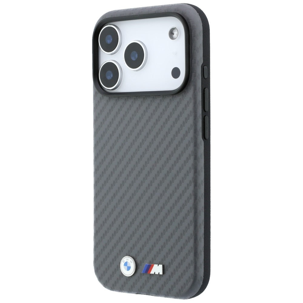 BMW iPhone 18 Pro Max Skal M Carbon Metal Logo Grå