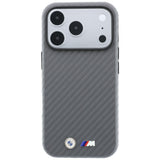 BMW iPhone 18 Pro Max Skal M Carbon Metal Logo Grå