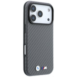 BMW iPhone 18 Pro Max Skal M Carbon Metal Logo Grå