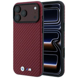 BMW iPhone 17 Pro Max/iPhone 18 Pro Max Skal M Carbon Metal Logo Burgundy