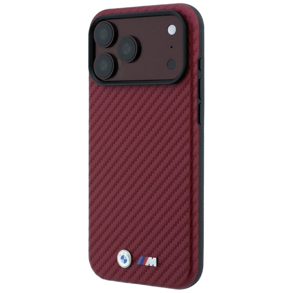 BMW iPhone 17 Pro Max/iPhone 18 Pro Max Skal M Carbon Metal Logo Burgundy