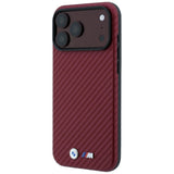 BMW iPhone 17 Pro Max/iPhone 18 Pro Max Skal M Carbon Metal Logo Burgundy