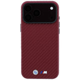 BMW iPhone 17 Pro Max/iPhone 18 Pro Max Skal M Carbon Metal Logo Burgundy