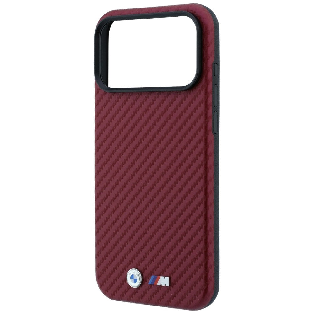 BMW iPhone 17 Pro Max/iPhone 18 Pro Max Skal M Carbon Metal Logo Burgundy