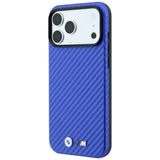BMW iPhone 17 Pro/iPhone 18 Pro Skal M Carbon Metal Logo Blå