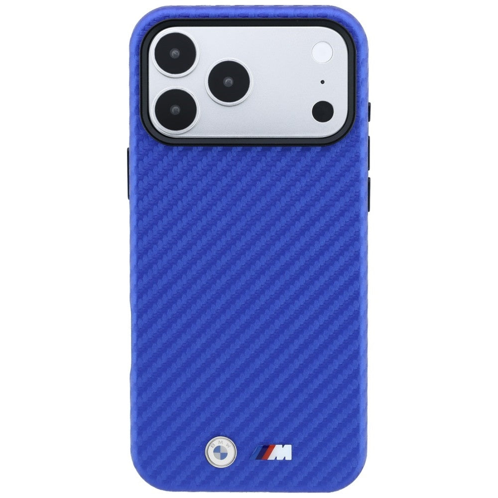 BMW iPhone 17 Pro/iPhone 18 Pro Skal M Carbon Metal Logo Blå