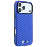 BMW iPhone 17 Pro/iPhone 18 Pro Skal M Carbon Metal Logo Blå