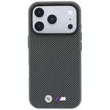 BMW iPhone 17 Pro/iPhone 18 Pro Skal M Quadrille Kevlar Metal Logo Grå
