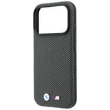 BMW iPhone 17 Pro/iPhone 18 Pro Skal M Quadrille Kevlar Metal Logo Grå