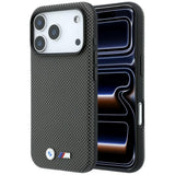 BMW iPhone 17 Pro Max/iPhone 18 Pro Max Skal M Quadrille Kevlar Metal Logo Grå