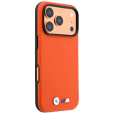 BMW iPhone 17 Pro/iPhone 18 Pro Skal M Quadrille Kevlar Metal Logo Orange