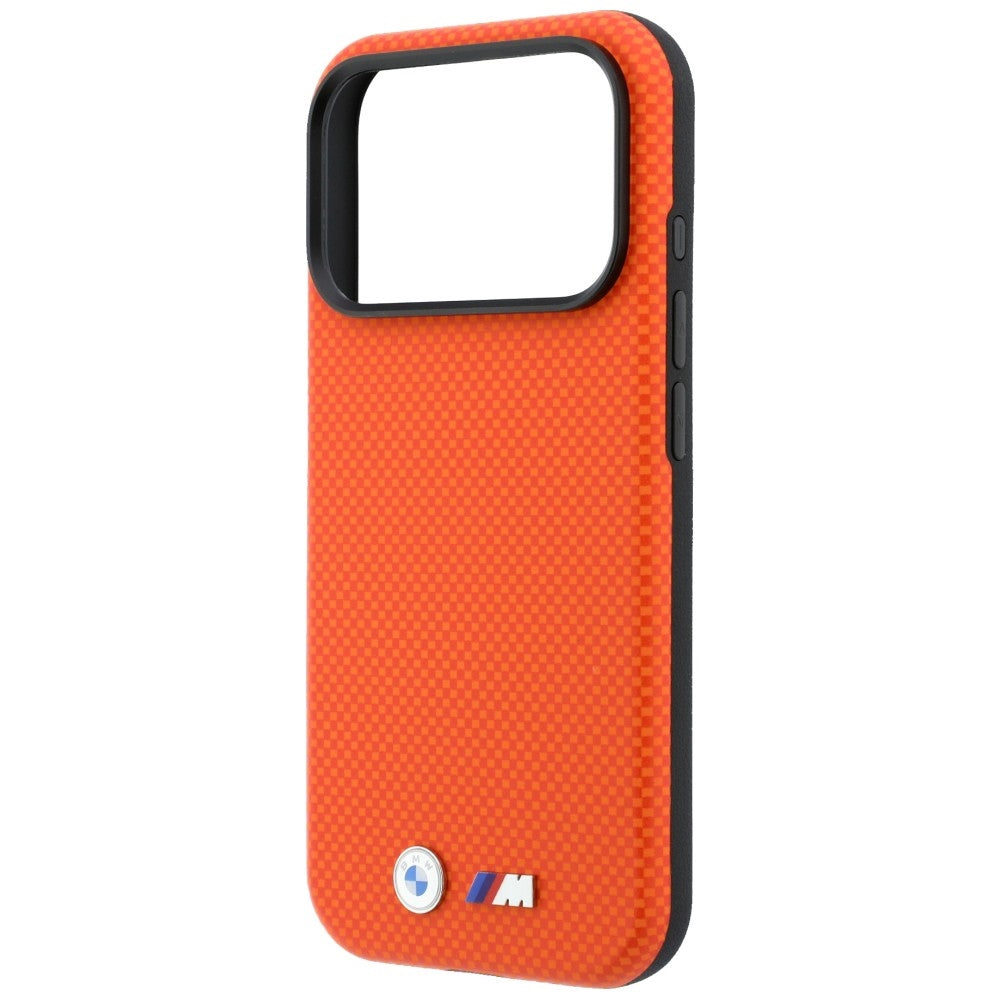 BMW iPhone 17 Pro Max/iPhone 18 Pro Max Skal M Quadrille Kevlar Metal Logo Orange