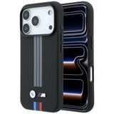 BMW iPhone 17 Pro/iPhone 18 Pro Skal M Quadrille Kevlar Tricolor Lines Svart