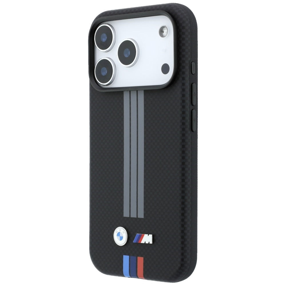 BMW iPhone 17 Pro/iPhone 18 Pro Skal M Quadrille Kevlar Tricolor Lines Svart