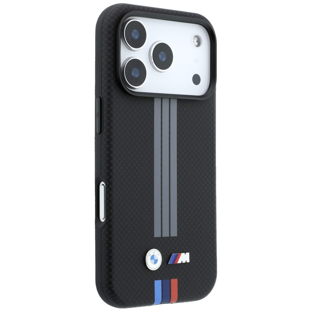 BMW iPhone 17 Pro/iPhone 18 Pro Skal M Quadrille Kevlar Tricolor Lines Svart