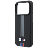 BMW iPhone 17 Pro/iPhone 18 Pro Skal M Quadrille Kevlar Tricolor Lines Svart