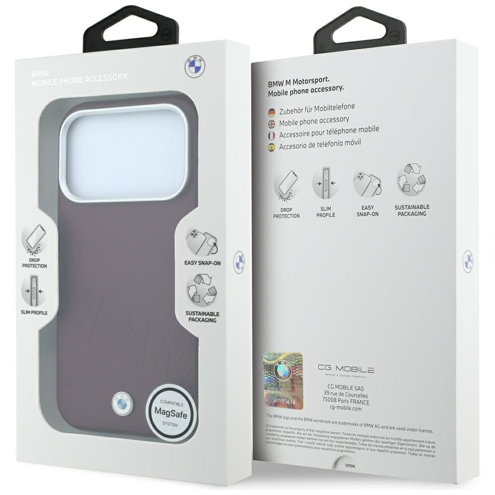 BMW iPhone 17 Pro Max/iPhone 18 Pro Max Skal Inclined Deboss Burgundy