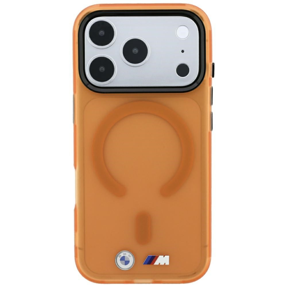 BMW iPhone 17 Pro Max/iPhone 18 Pro Max Skal M Frosted Metal Logo Orange