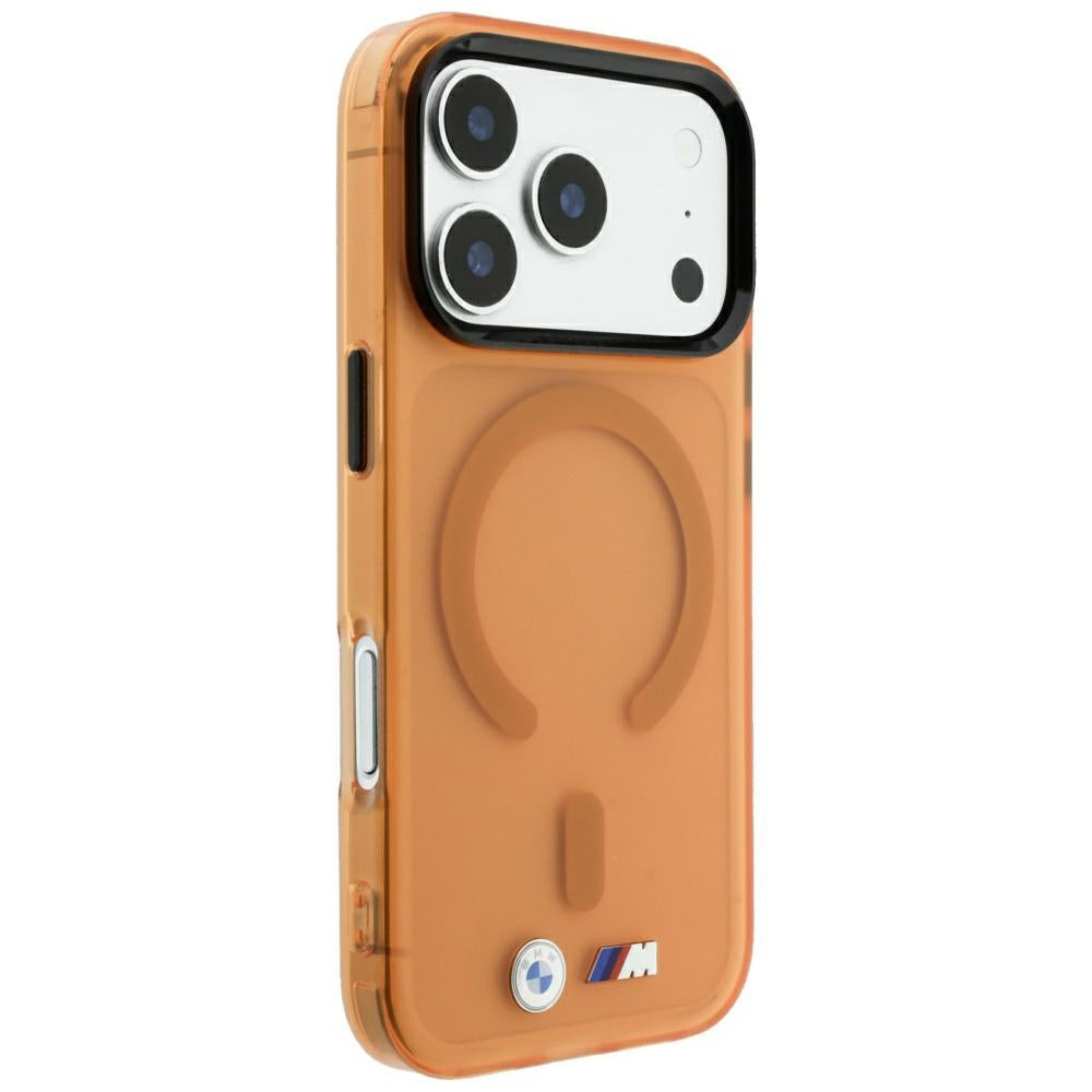 BMW iPhone 17 Pro Max/iPhone 18 Pro Max Skal M Frosted Metal Logo Orange