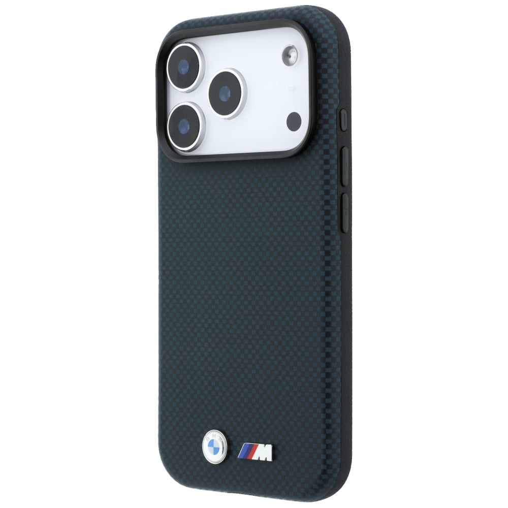 BMW iPhone 17 Pro/iPhone 18 Pro Skal M Quadrille Kevlar Metal Logo Navy