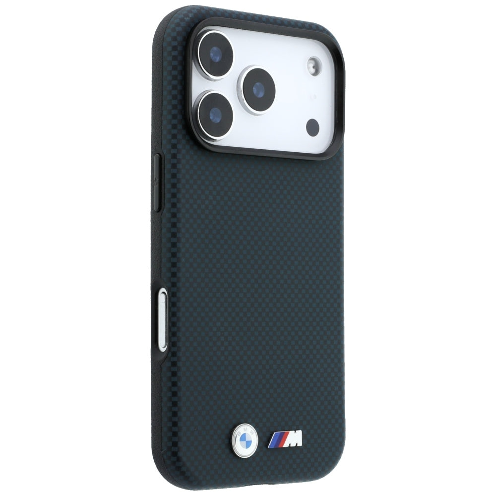 BMW iPhone 17 Pro/iPhone 18 Pro Skal M Quadrille Kevlar Metal Logo Navy