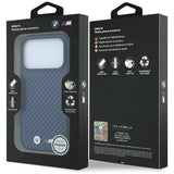 BMW iPhone 17 Pro/iPhone 18 Pro Skal M Carbon Metal Logo Navy
