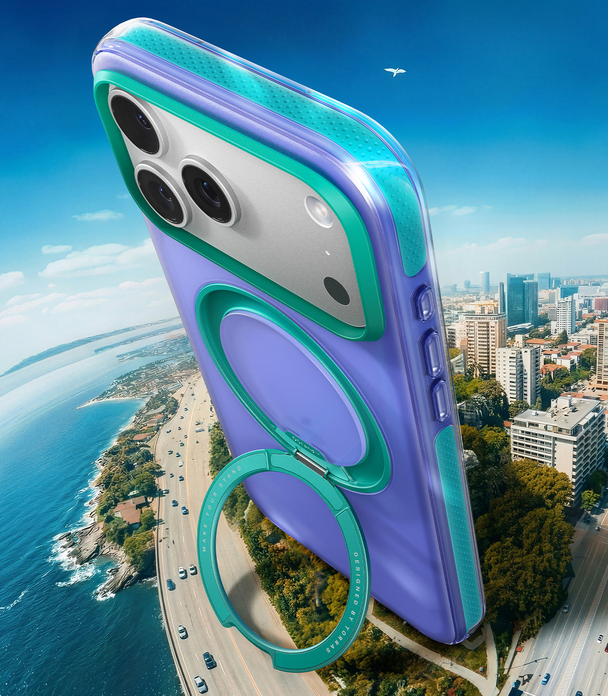 Torras iPhone 17 Pro Skal Ostand O3 Hue Indigo Blue