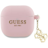 Guess AirPods 4 Skal Silicone 4G Charm Rosa