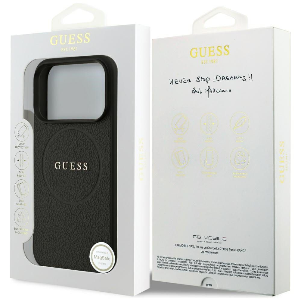 Guess iPhone 17 Pro/iPhone 18 Pro Skal Grained Svart