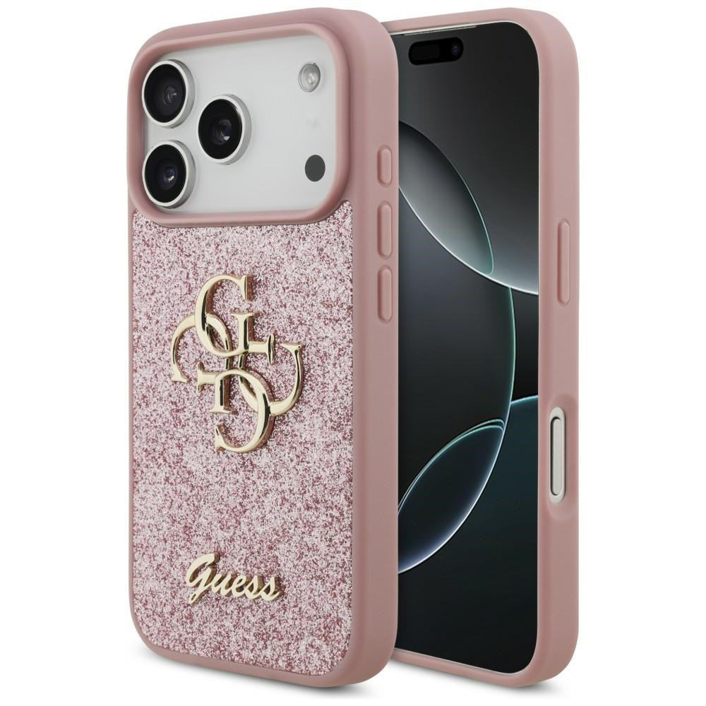 Guess iPhone 17 Pro/iPhone 18 Pro Skal Fixed Glitter Rosa