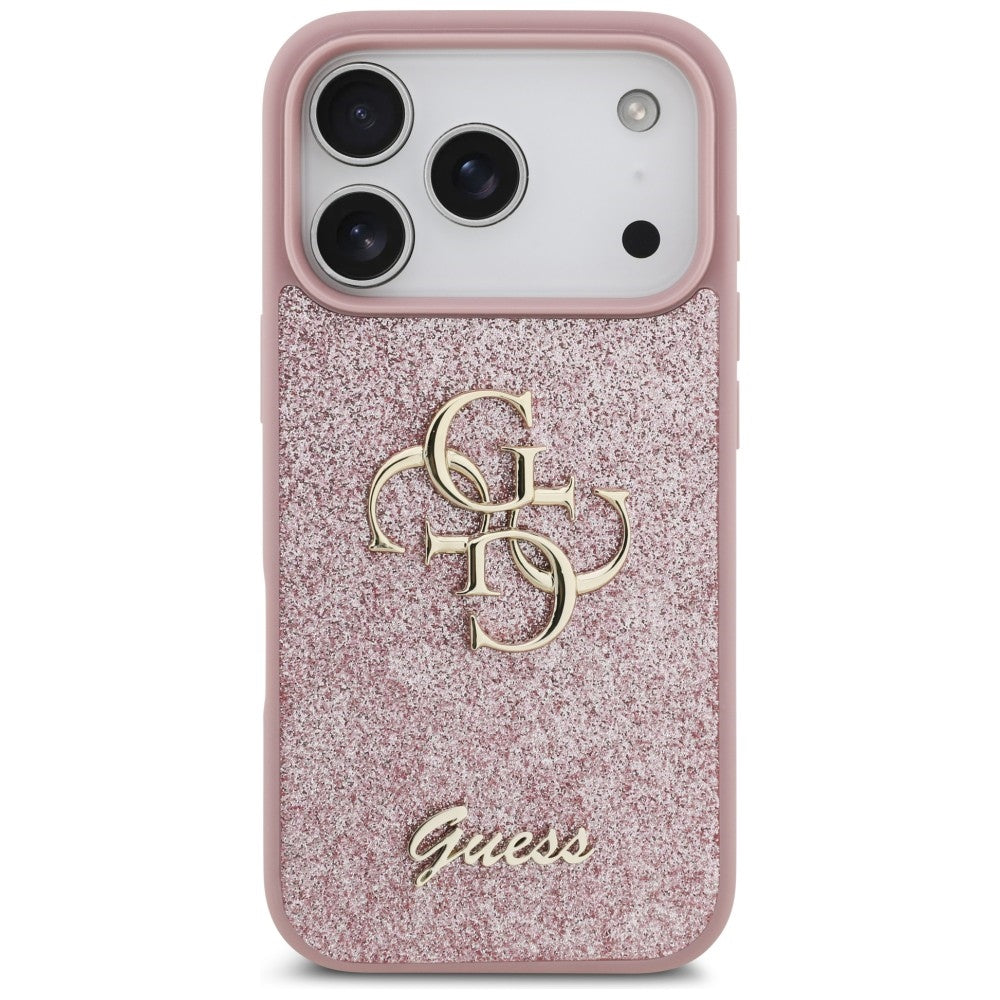 Guess iPhone 17 Pro/iPhone 18 Pro Skal Fixed Glitter Rosa