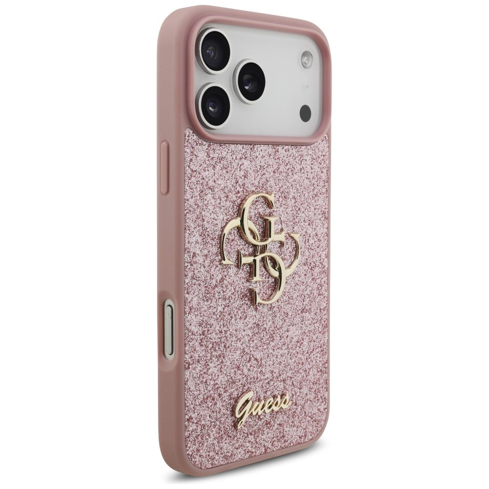 Guess iPhone 17 Pro Max/iPhone 18 Pro Max Skal Fixed Glitter Rosa