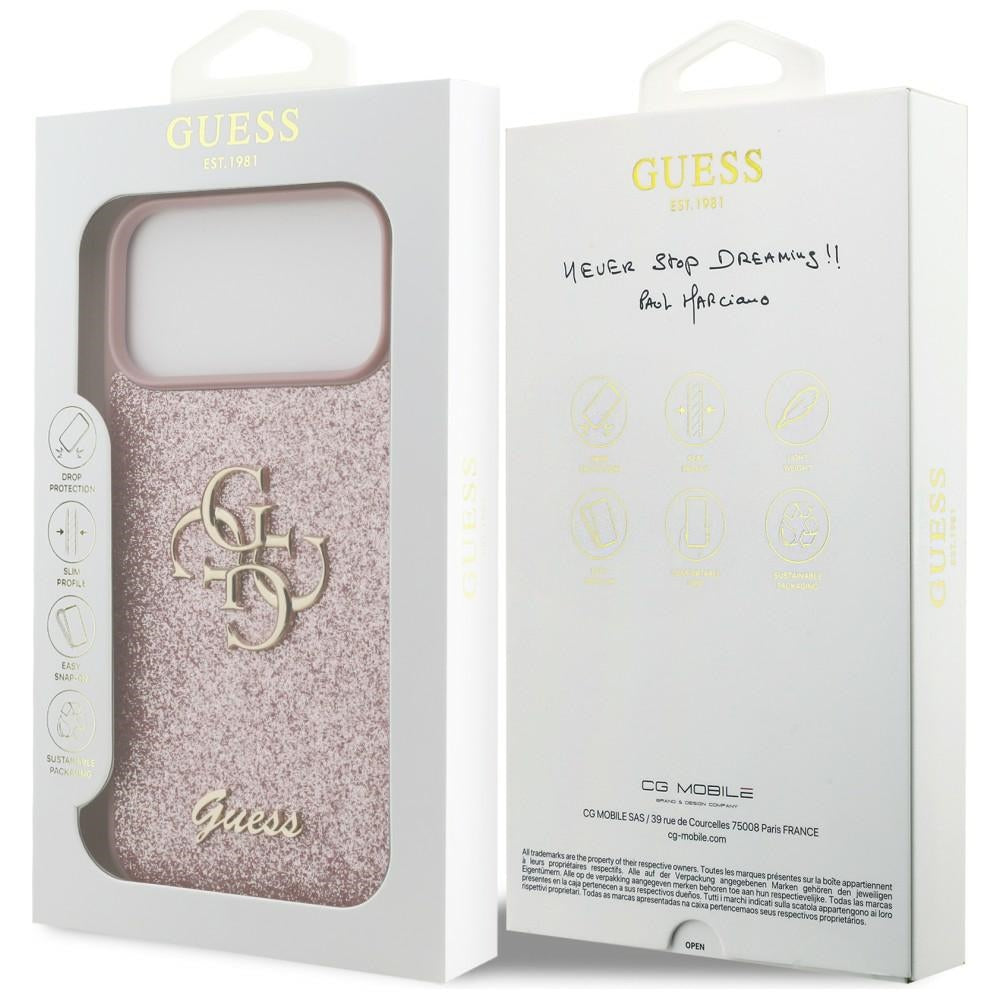Guess iPhone 17 Pro Max/iPhone 18 Pro Max Skal Fixed Glitter Rosa