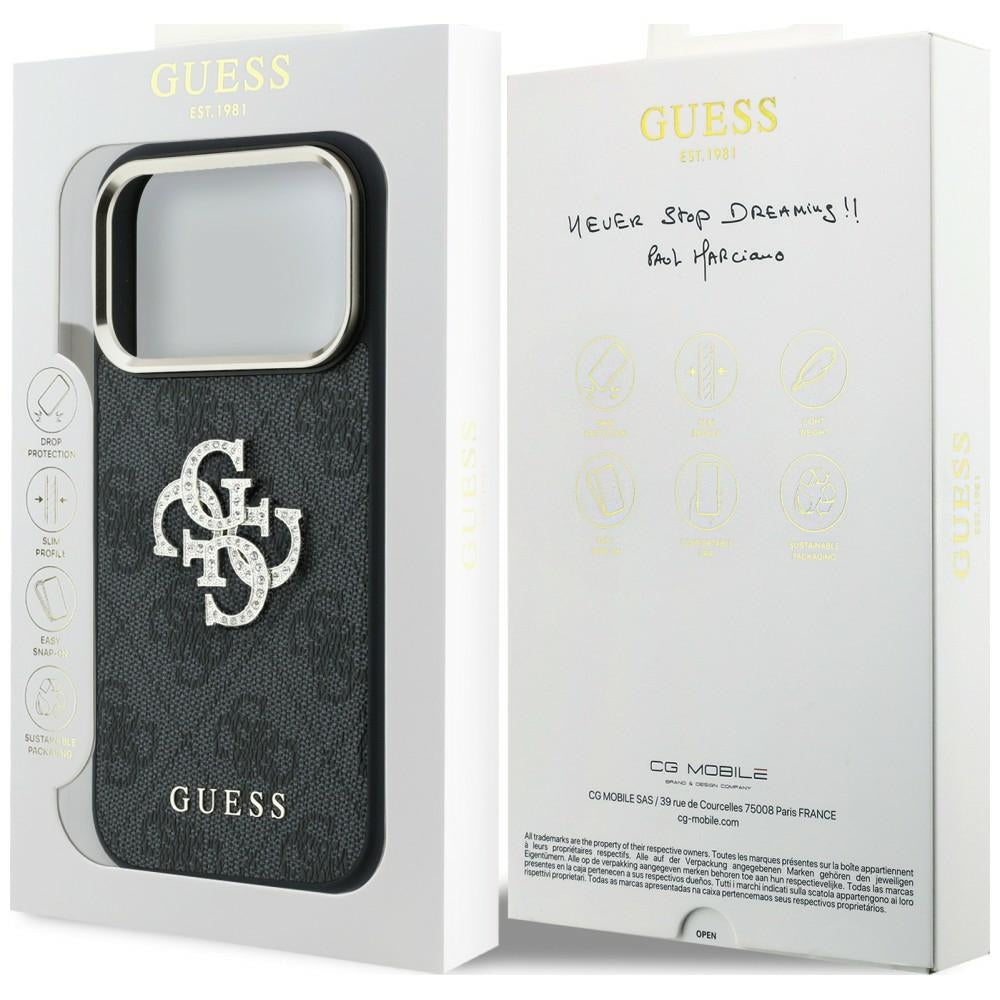 Guess iPhone 17 Pro Max/iPhone 18 Pro Max Skal 4G Strass Logo Svart