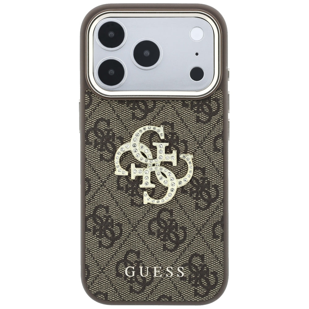 Guess iPhone 17 Pro Max/iPhone 18 Pro Max Skal 4G Strass Logo Brun