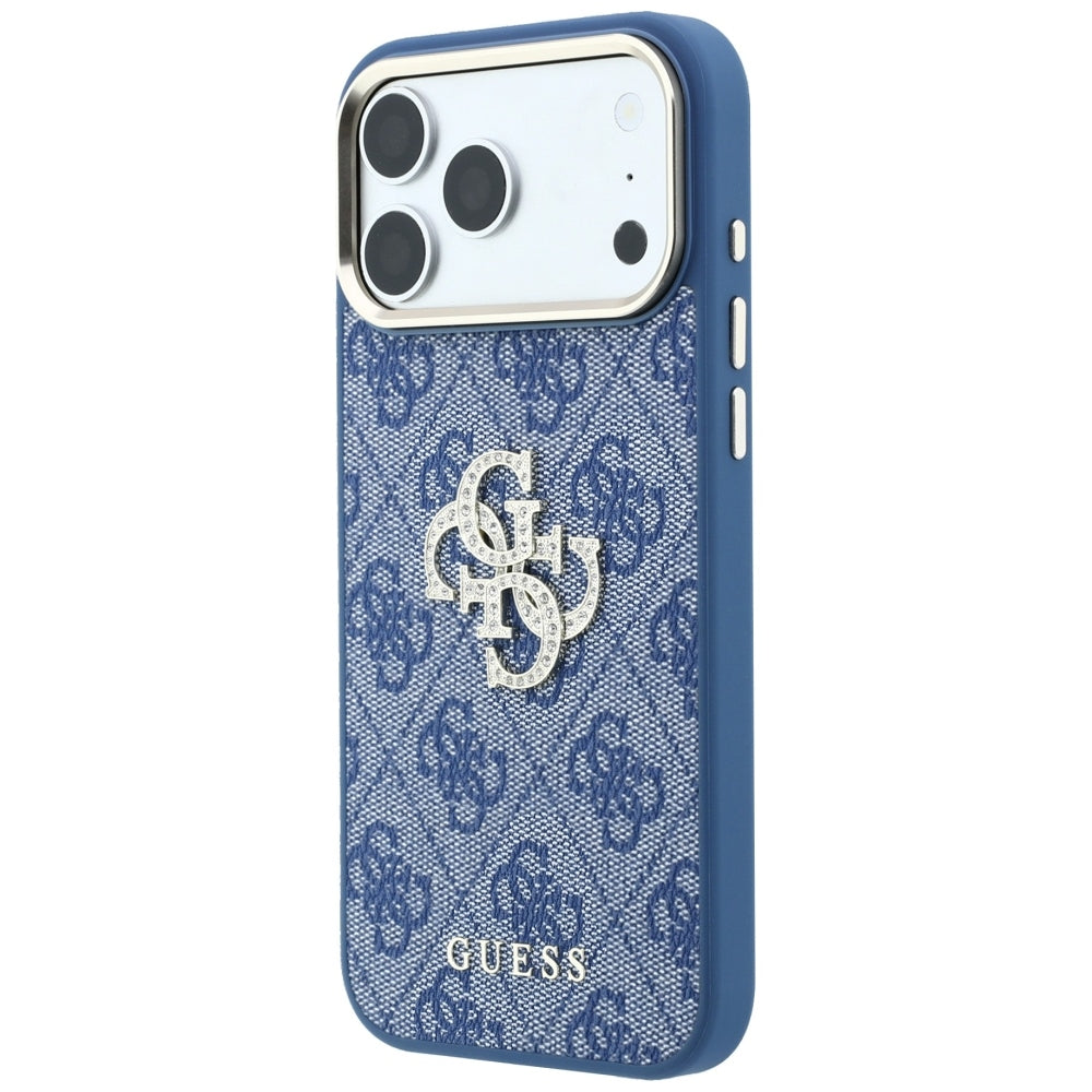 Guess iPhone 17 Pro/iPhone 18 Pro Skal 4G Strass Logo Blå