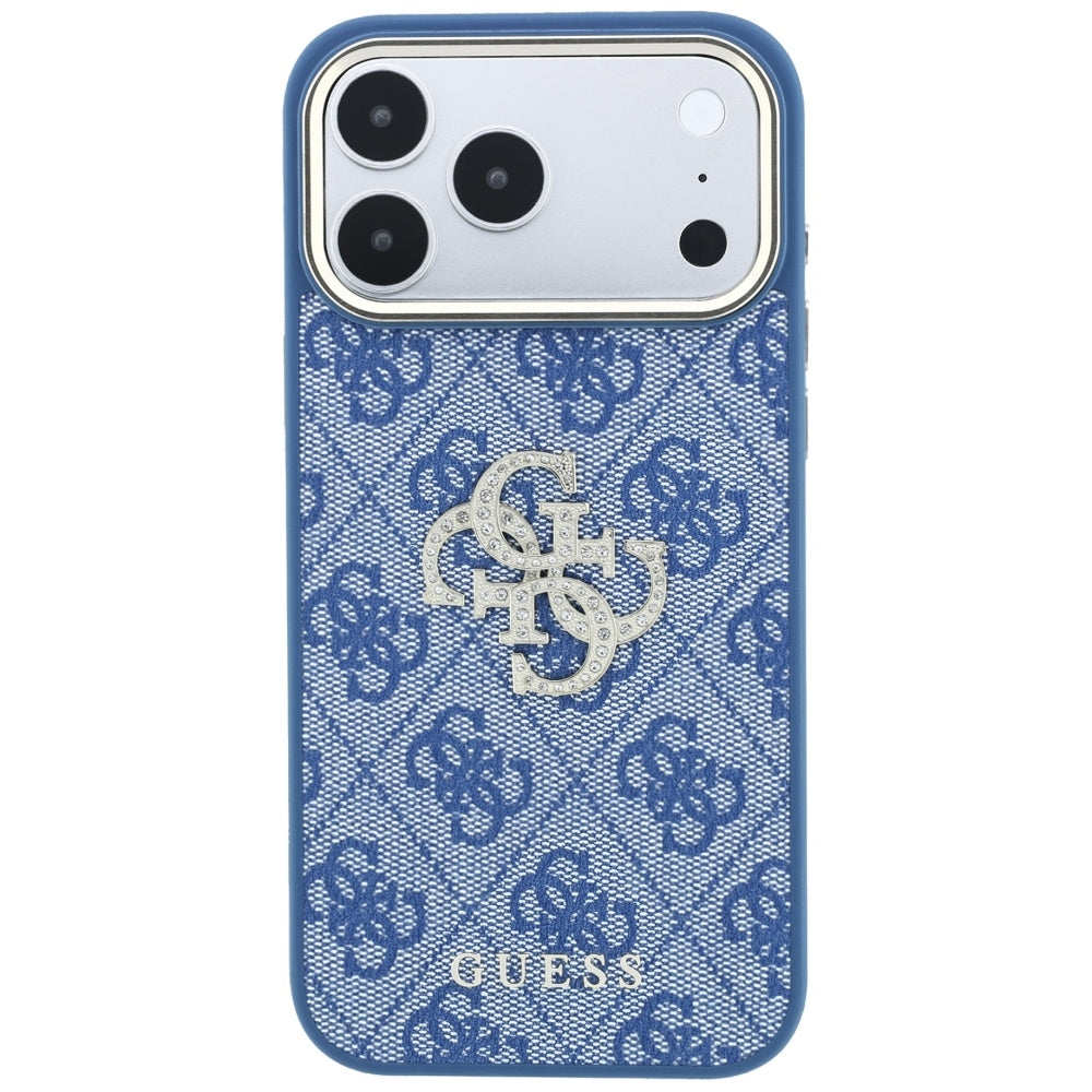 Guess iPhone 17 Pro/iPhone 18 Pro Skal 4G Strass Logo Blå