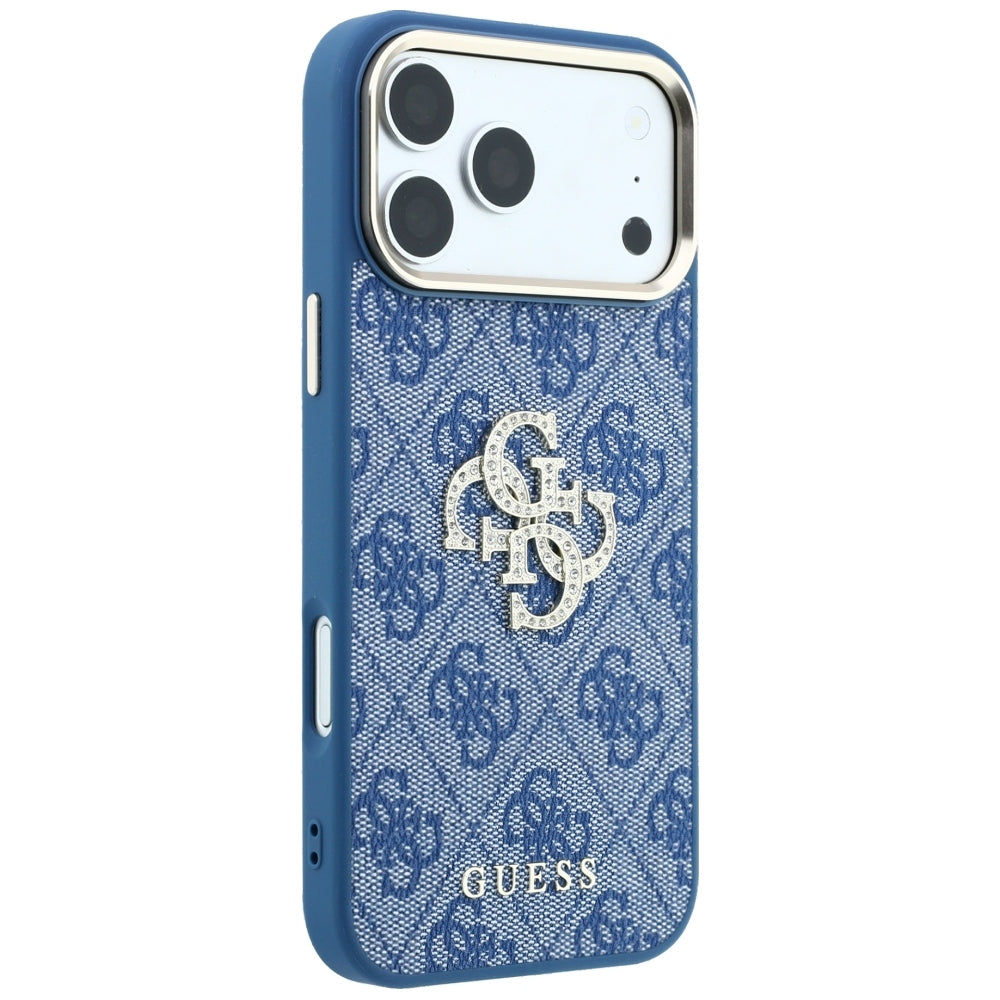 Guess iPhone 17 Pro/iPhone 18 Pro Skal 4G Strass Logo Blå