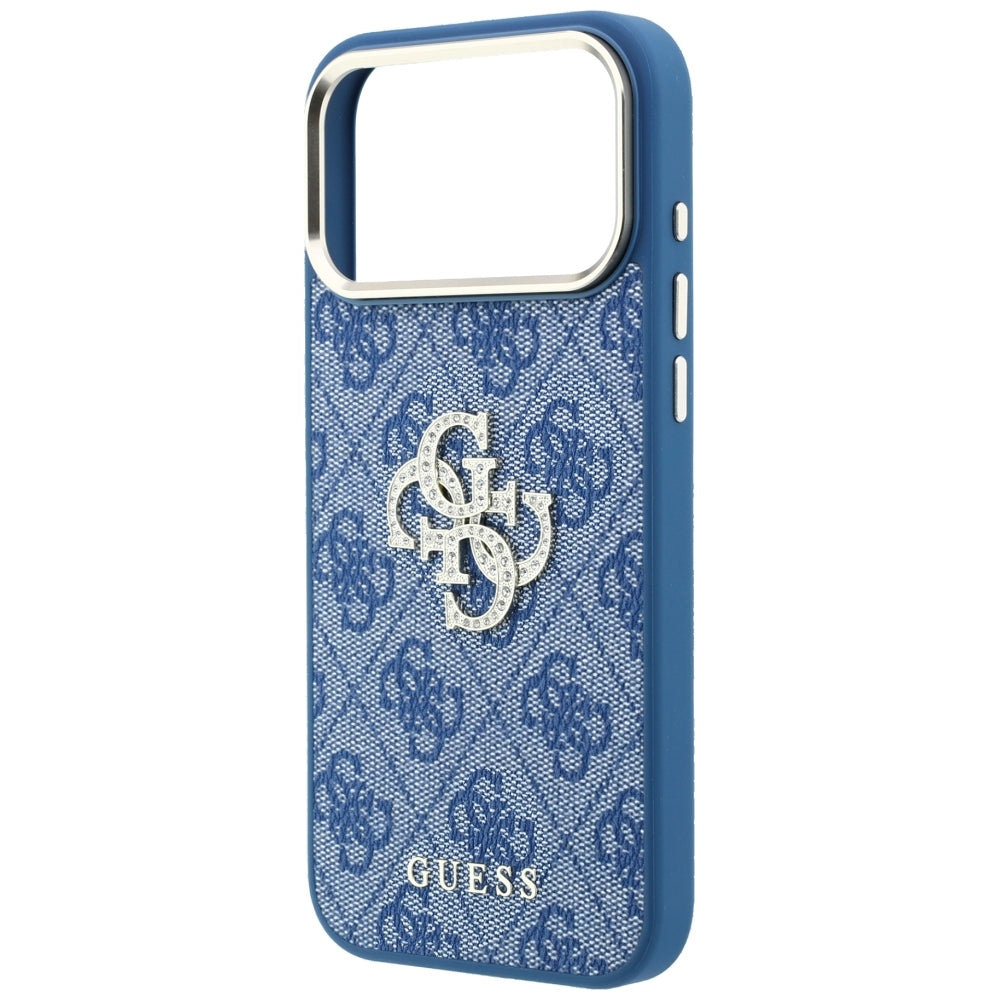 Guess iPhone 17 Pro/iPhone 18 Pro Skal 4G Strass Logo Blå