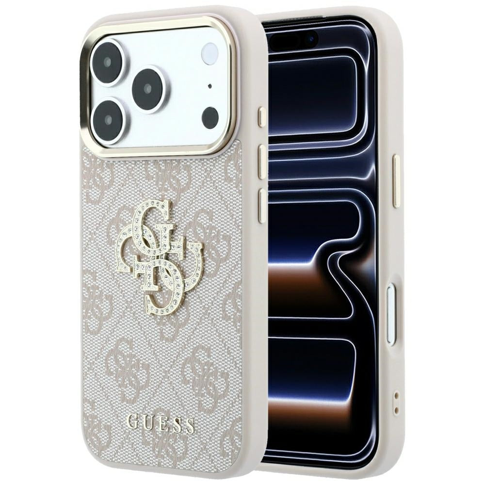 Guess iPhone 17 Pro/iPhone 18 Pro Skal 4G Strass Logo Rosa