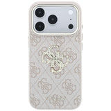 Guess iPhone 17 Pro/iPhone 18 Pro Skal 4G Strass Logo Rosa