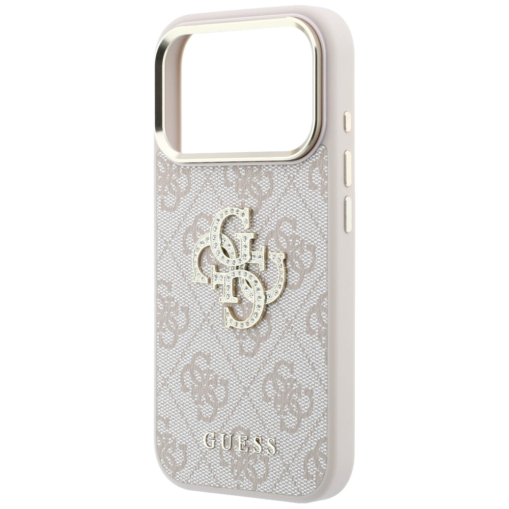 Guess iPhone 17 Pro/iPhone 18 Pro Skal 4G Strass Logo Rosa