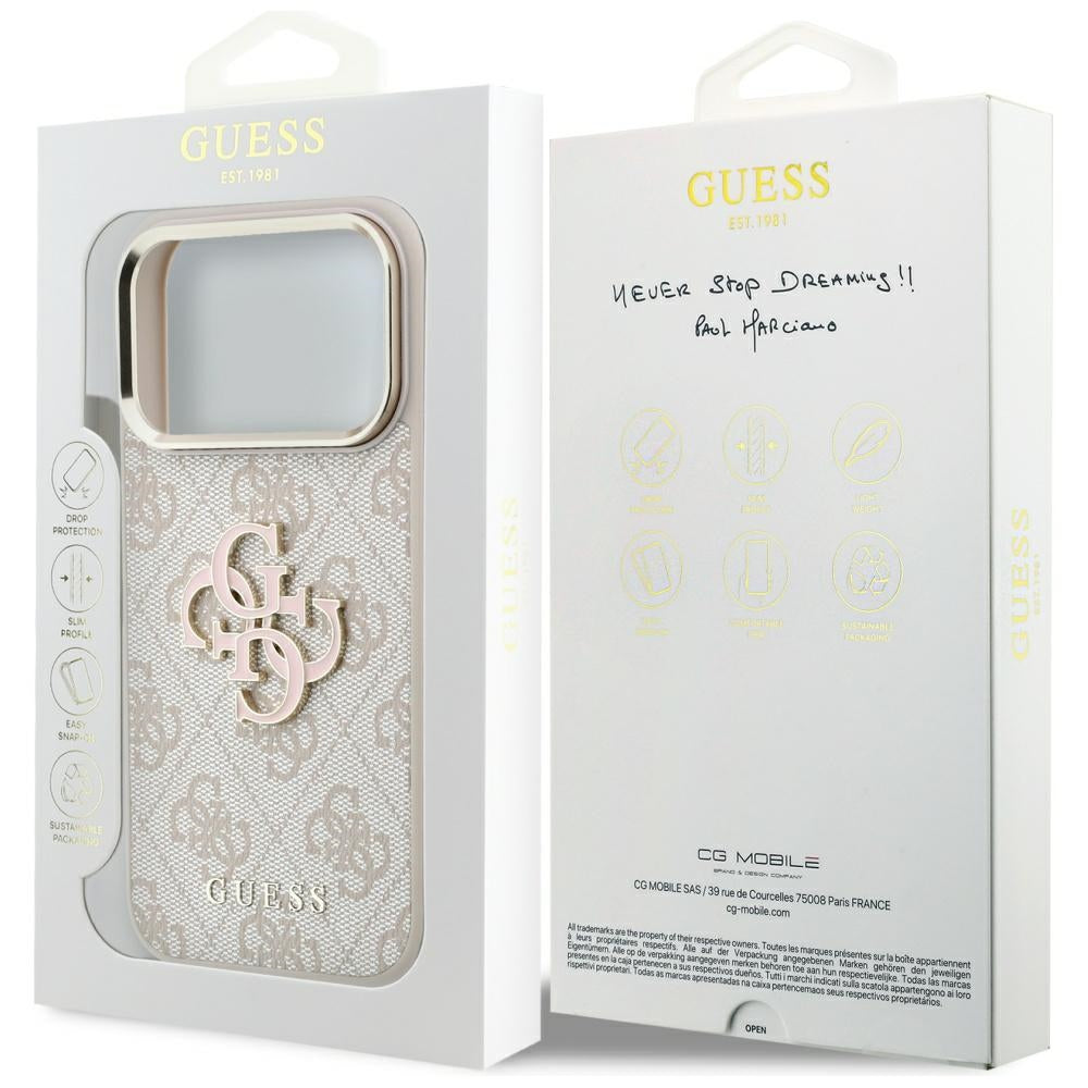 Guess iPhone 17 Pro Max/iPhone 18 Pro Max Skal 4G Resin Logo Rosa