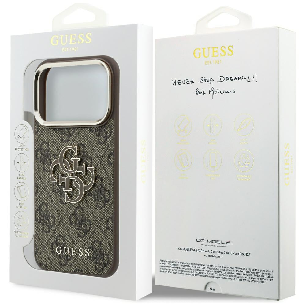 Guess iPhone 17 Pro Max/iPhone 18 Pro Max Skal 4G Resin Logo Brun