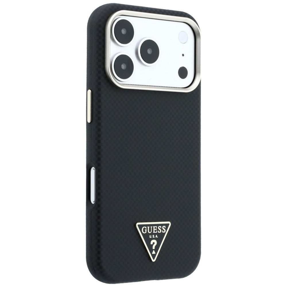 Guess iPhone 17 Pro/iPhone 18 Pro Skal Kevlar Triangle Logo Svart