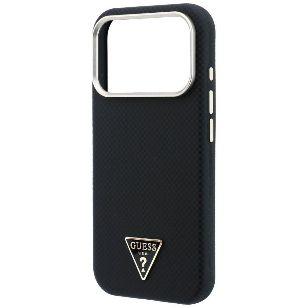 Guess iPhone 17 Pro/iPhone 18 Pro Skal Kevlar Triangle Logo Svart