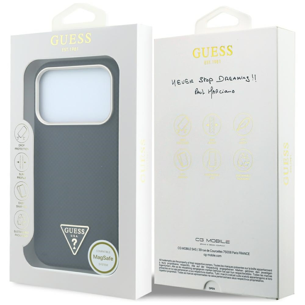 Guess iPhone 17 Pro/iPhone 18 Pro Skal Kevlar Triangle Logo Svart